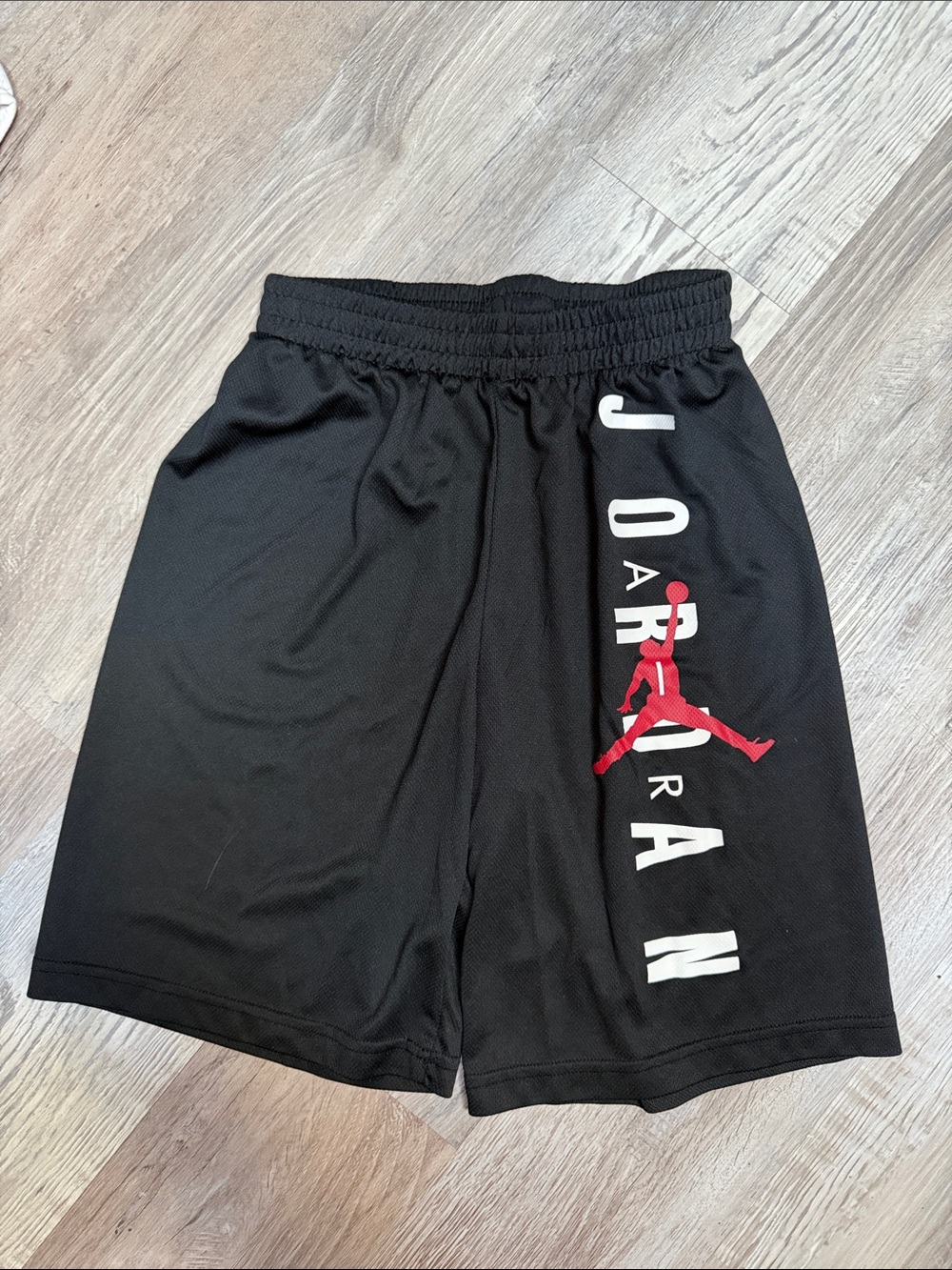 Nike Air Jordan Boys Black Athletic Shorts with Red Jumpman
